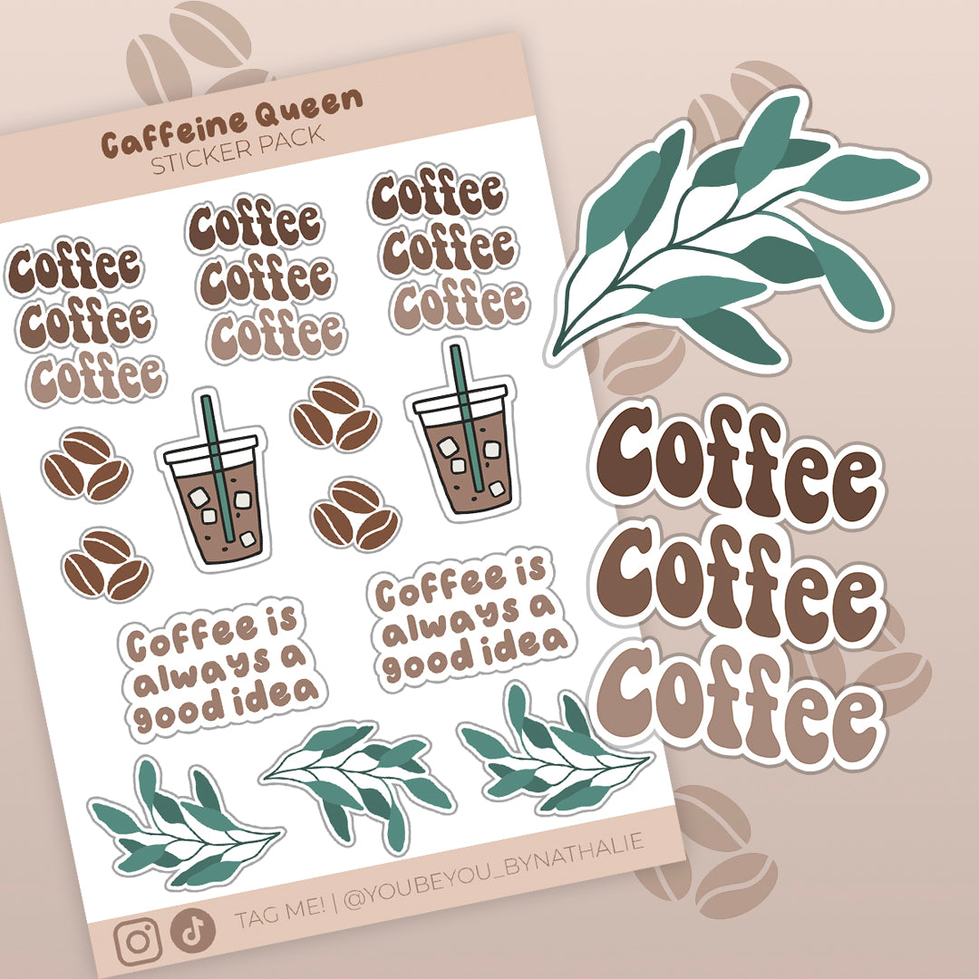 Caffeine Queen Coffee Stickervel