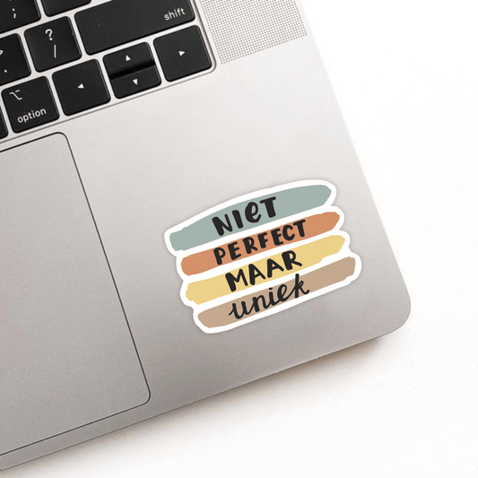 Niet Perfect Maar Uniek Sticker