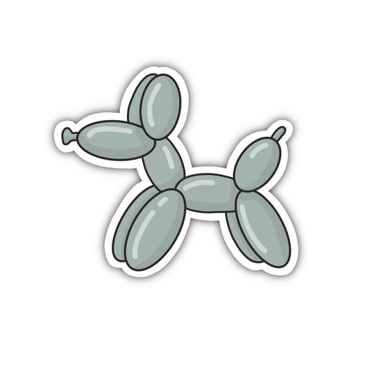 Sticker van een groene ballon hond