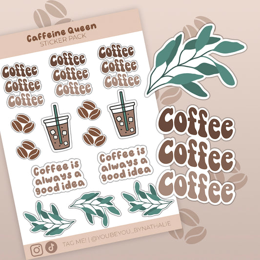 Caffeine Queen Coffee Stickervel